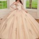 2024 Champagne Quinceanera Dress Ball Gown Lace Applique Beading Puffy Sleeve Corset Sweet 16 Vestido De 15 Anos