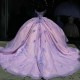 2024 Lilac Shiny Quinceanera Dresses Off The Shoulder Ball Gown Applique Lace Beading Tulle Lace Up Party Princess Sweet 16 Dress