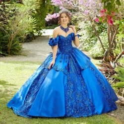 2024 Royal Blue Quinceanera Dress Ball Gown Lace Appliques Beaded With Jacket Mexican Sweet 16 Dresses 15 Anos