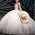 Beading Gold Crystal Ball Gown Quinceanera Dresses Off The Shoulder Appliques Lace Corset Vestidos De 15 Anos