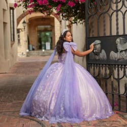 Lavender Quinceanera Dress Princess Ball Gown Appliques Bow Vestidos De 15 Quinceanera Birthday Party Gowns