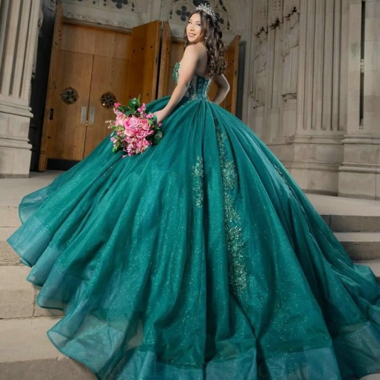 Off The Shoulder Emerald Green Quinceanera Dresses Appliques Lace Beads Sweet 16 Birthday Party Pageant Dress vestidos 15 de