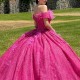 2024 Hot Pink Quinceanera Dresses Luxury Crystal Tassel Corset Lace-up vestidos de xv años Sweet 15 Gown