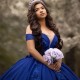 Handmade Flowers Royal Blue Quinceanera Dress For Sweet Girl Sequined Beaded Graduatin Party Prom Dress vestidos de 15 años