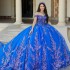 Royal Blue Quinceanera Dresses Ball Gown Beaded Lace Appliques Mexican Sweet 16 Dress Vestido