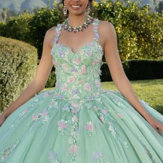 Spaghetti Mint 2024 Quinceanera Dress Flowers Appliques Beading Ball Gown Sweet 15 16 Dress Vestidos De 15 Anos