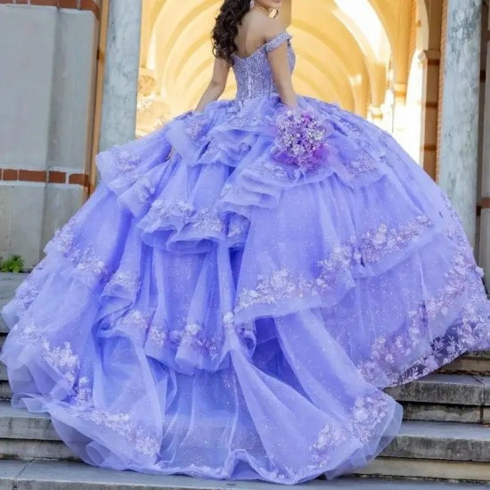 Sweetheart Lavender Ball Gown Quinceanera Dresses Beads Appliques Long Prom Dress Birthday Party Gowns Vestidos De 15