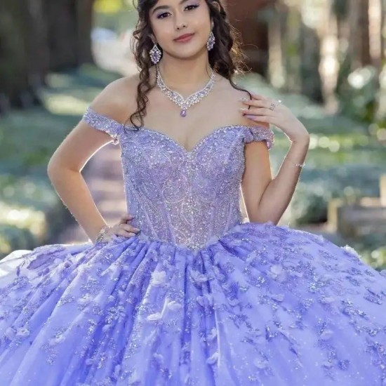 Sweetheart Lavender Ball Gown Quinceanera Dresses Beads Appliques Long Prom Dress Birthday Party Gowns Vestidos De 15