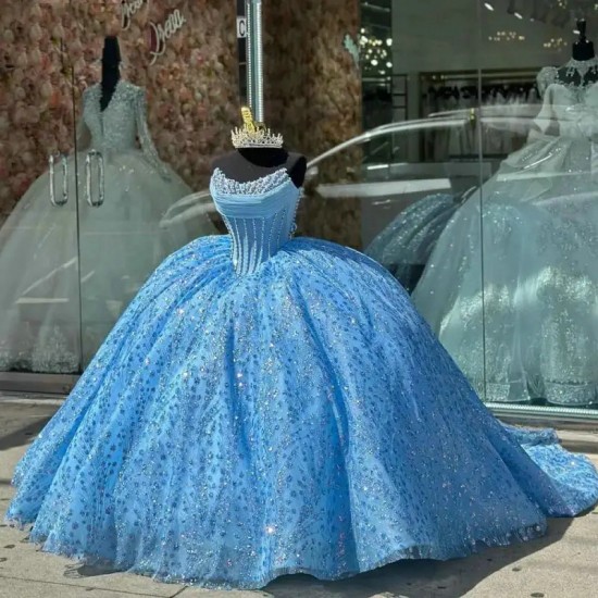 Sweetheart Quinceanera Dress Ball Gown Women Prom Party Dress Glittery Tulle Sweet 15 Dresses Vestidos De 15 Quinceanera