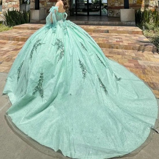 Trendy Ball Gowns Quinceanera Dresses Sweetheart Appliques Rhinestones Draped Lacing up Bowknots Vestidos De 15 Anos