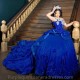 2024 Blue Ball Gown Quinceanera Dresses Flower Beaded Celebrity Party Gowns Sequined Graduation Vestido De 15 Anos