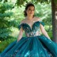 2024 Emerald Green Princess Quinceanera Dresses Ball Gown Applique Beads Crystal Sweet 16th Dress Lace Up Birthday Party