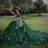 2024 Green Ball Gown Quinceanera Dress Princess Flower Long Sweet 15 16 Years Girl Birthday Party Formal Wear Gift Pageant