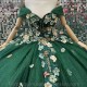 2024 Green Ball Gown Quinceanera Dress Princess Flower Long Sweet 15 16 Years Girl Birthday Party Formal Wear Gift Pageant