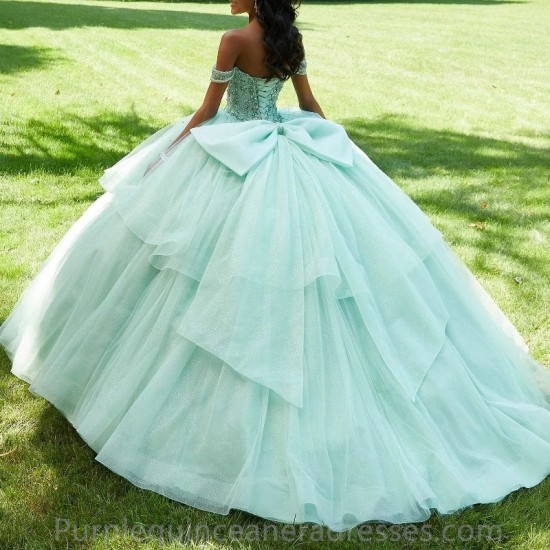 2024 Light Green Ball Gown Quinceanera Dress Beadeds Crystal Lace Sweet 16 Dress Birthday Party Dress Vestidos De 15 Anos