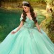 2024 Luxury Green Quinceanera Dress Ball Gown Princess Chapel Train Flower Applique Sweet 15 16 Birthday Party Gown