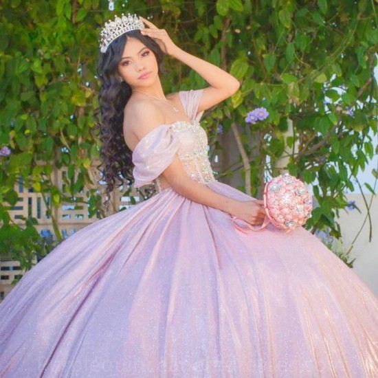 2024 Pink Ball Gown Quinceanera Dress Sweet 15 16 Years Old Birthday Party Wear Sweetheart Off Shoulder Princess Long Girls Gala