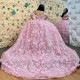 2024 Pink Quinceanera Dresses Floral 3D Flowers Appliques Beading Ball Gown Corset Sweet 16 Vestidos De XV Anos