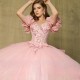 Beads Pink Quinceanera Dresses Ball Gown Sweet 16 Dress Flowers Appliques Crystals Birthday 15th Party Gown