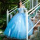 Blue Vestidos De 15 Anos Tulle Quinceanera Dress 2024 Shining 3D Flower Sweet 16 Birthday Party Gown Sweetheart Princess Pageant