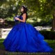 Crystal Royal Blue Beading Ball Gown Quinceanera Dresses Sweetheart Sequined Appliques Lace Corset Vestidos De 15 Anos