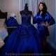 Crystal Royal Blue Beading Ball Gown Quinceanera Dresses Sweetheart Sequined Appliques Lace Corset Vestidos De 15 Anos