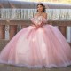 Cute Princess Quinceanera Dresses Lace Applique Crystals Ball Gown 16 th Birthday Prom Party Vestido