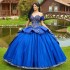 Elegant Blue Quinceanera Dress 2024 Princess Prom Ball Gown Sweet 16 XV Years Birthday Dress Ruffle Layers Train Pageant Mexican