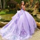 Elegant Lilac Quinceanrea Dresses 2024 Purple Sweetheart XV Ball Gown Sweet 16 Tulle Vestido De 15 Quinceaneras Spaghetti Miss