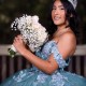 Hunter Green 3D Butterfly Crystal Ball Gown Quinceanera Dresses Off The Shoulder Appliques Lace Corset Vestidos De 15 Anos