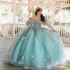 Light Green Shiny Princess Quinceanera Dresses Ball Gown 2024 Sweet 16 Dress Beads Appliques Lace Flower Birthday 15th Party