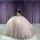 Light Pink Lace Appliques Quinceanera Dresses Ball Gown 2024 Beaded Sweet 16 Gown Lace up Custom Vestidos De 15 Anos