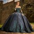 Long Sleeves Black Charro Quinceanera Dresses Ball Gown Appliques Pearls Puffy Mexican Sweet 16 Dresses 15 Anos