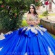 Luxury Blue Quinceanera Dress 2024 Princess Prom Ball Gown Sweet 16 XV Years Old Miss Birthday Dress Long Train Pageant Mexican