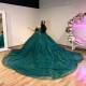 Luxury Emerald Green Sweetheart Ball Gown Quinceanera Dress Sweet 16 Dress Lace Appliques Crystals Vestidos De 15 Anos Corset