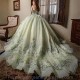 Luxury Flowers Princess Green Ball Gown Quinceanera Dresses Crystals Off Shoulder Appliques Pearls Vestidos De 15 Anos