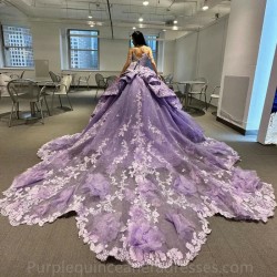 Mexican Vestido De 15 Anos Lilac Charro Quinceanera Dresses Lace Appliques Corset Sweet 16 Dress Abiti Da Cerimonia