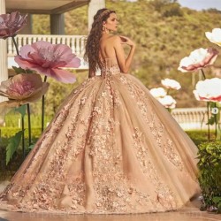 New Arrival Quinceanera Dress Off Shoulder Sweet 16 Gowns Flower Appliques Crystals Beads Birthday Party Princess Ball Gown