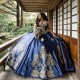 New Blue Quinceanera Dress 2024 Princess Prom Ball Gown Sweet 16 XV Years Old Miss Birthday Dress Long Train Pageant Mexican