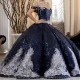 Off Shoulder Ball Gown Quinceanera Dresses Sequins Appliques Lace Crystals Sweet 16 Dress Vestidos De 15 Años