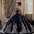 Off Shoulder Ball Gown Quinceanera Dresses Sequins Appliques Lace Crystals Sweet 16 Dress Vestidos De 15 Años