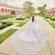 Off Shoulder Quinceanera Dress Ruffles with Appliques Lace With Cape Sweep Train Ball Gown Sweet 16 Vestidos De Fiesta