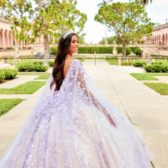 Off Shoulder Quinceanera Dress Ruffles with Appliques Lace With Cape Sweep Train Ball Gown Sweet 16 Vestidos De Fiesta