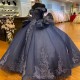 Off Shoulder Vestidos De XV Años Quinceanera Dress Bow Tie Appliques Mexican Sweet 16 Dress Prom