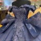 Off Shoulder Vestidos De XV Años Quinceanera Dress Bow Tie Appliques Mexican Sweet 16 Dress Prom