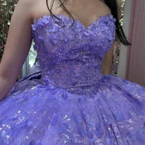 Off The Shoulder Lilac lavender Purple Ball Gown Quinceanera Dresses 2024 Appliques Beaded Birthday Gowns Sweet 16 Dress