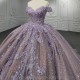 Romantic Stylish Bridal Dress 2024 Sequin Ball Gown Sweetheart Short Sleeves Lace Up vestido de noche