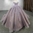 Romantic Stylish Bridal Dress 2024 Sequin Ball Gown Sweetheart Short Sleeves Lace Up vestido de noche