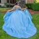 Sequins Blue Glittering Sexy Sweetheart Quinceanera Dresses Off Shoulder Beading Vestidos De 15 Anos Ball Gown 2024 Women