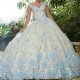 Strapless Ornate Floral Appliqued Quinceanera Dress 3D Tulle Flower Appliqued Ball Gown Cocktail Dresses Vestidos De Baile